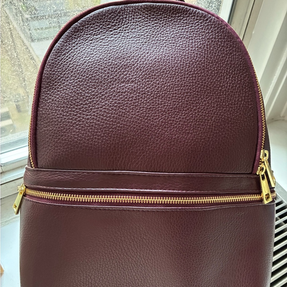 Elegant Burgundy Leather Backpack